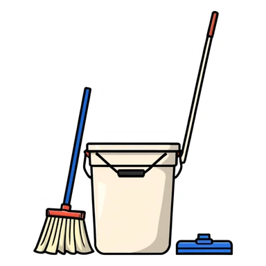 mop and bucket sticker