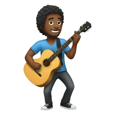 a guy playing the guitar sticker