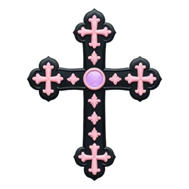 soft cute black pink goth cross , no woman sticker