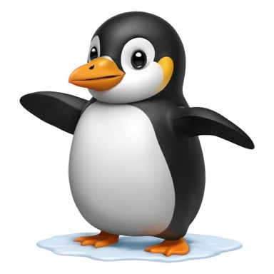 Penguin being hit in the snow sticker