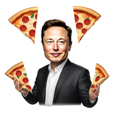 Elon musk estng pizza sticker