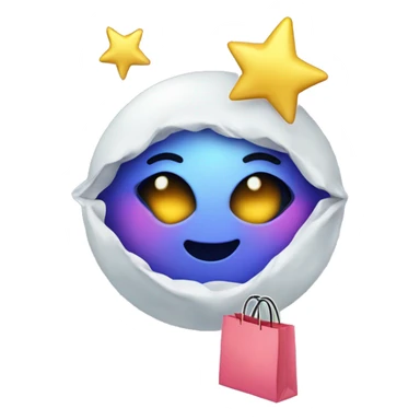 Moon with bows, shopping bags and makeup sticker