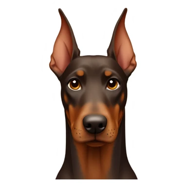 Different shades of brown Doberman without cropped ears looking forward and happy  sticker