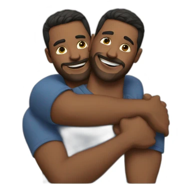 two man hug sticker