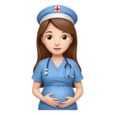 pregnant long haired nurse sticker