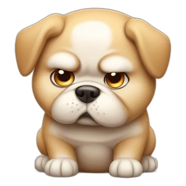 fat angry puppy sticker