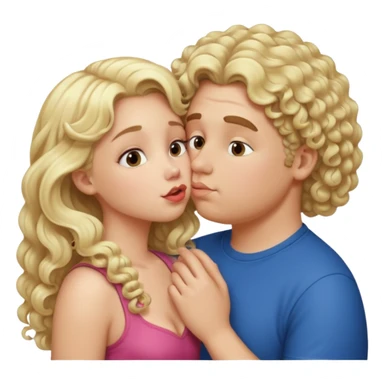 small white blonde girl kissing obese curly hair blonde white man sticker