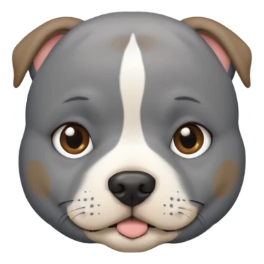 round circle puppy head uniform grey bleu staffy, stupid expression sticker