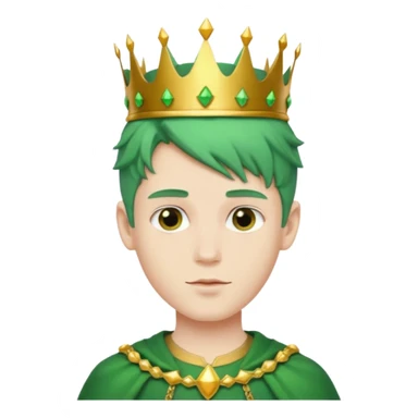 royal prince with green hair with crown sticker