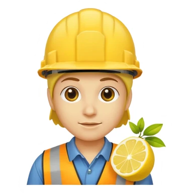 a hardhat with a lemon picture on it sticker