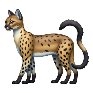 Colorful adorable shiny spectral soft smooth black gloomy dark dull melanistic Caracal-Cheetah-Serval-Snow-Leopard-Trico-Sergal-Vernid-fusion-hybrid-animal-creature, full body sticker