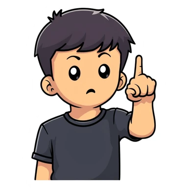 Boy showing middle finger  sticker