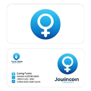 business card with a logo symbol sticker