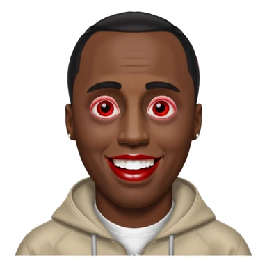 Sean Diddy Combs with red laser eyes and a very creepy, wide smile with the text “GOOD. NIGHT.” sticker
