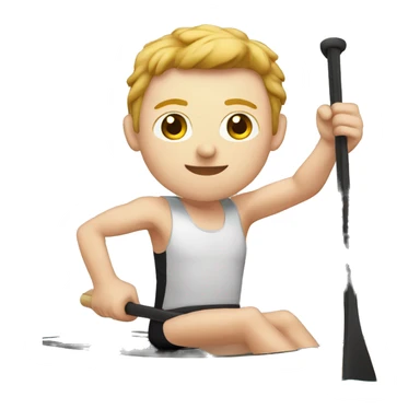 Male pale skin paddling a race SUP sticker