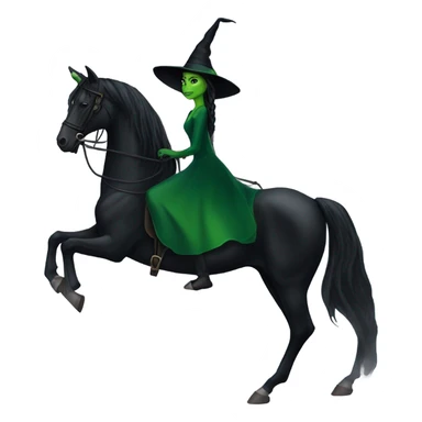Elphaba riding a horse  sticker