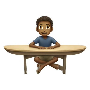 A boy in a table of surf  sticker