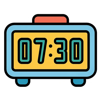 digital alarm clock displaying numbers sticker