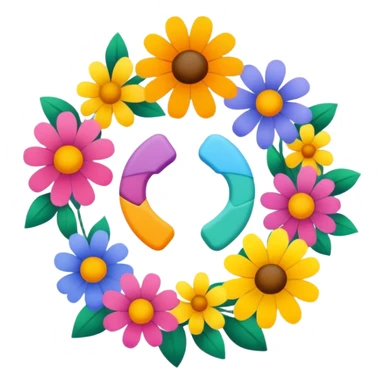mental health symbol with flowers sticker