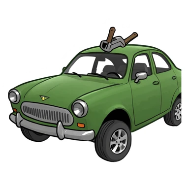 Car getting hit by hammers sticker