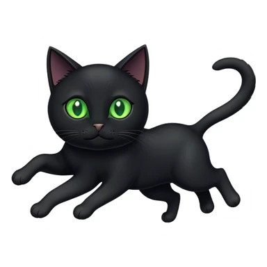 Black cat flying sticker