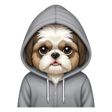 Black and white only colored Shih Tzu with hoodie￼ sticker