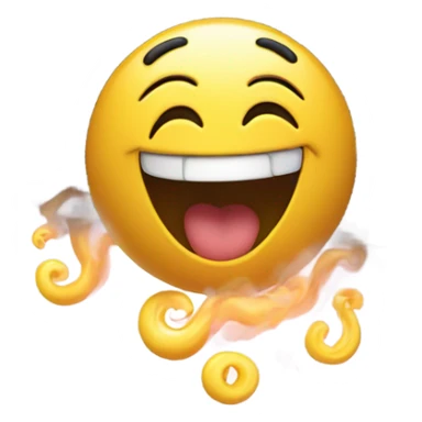 Happy emoji with smoke  sticker