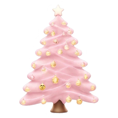 Light Pink Christmas tree with lights and ornaments sticker