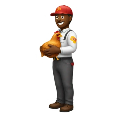 bojangles worker holding chicken leg sticker