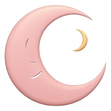 Minimal crescent moon icon, muted rose color (#B25D73), thin line art, soft rounded curves, flat vector, transparent background, cozy aesthetic, discord emoji style sticker