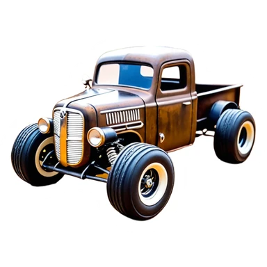 1:10 off-road lcg smoking rusting Arrma Traxxas Basher style Wednesday Adam’s 1954 blackened tarnished hotrod rat rod streamlined anime VW zombie extended cab rc bulging pickup (extra wide low-profile pin tires chrome wheels with fenders) sticker