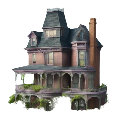 Barbie’s Queen Anne Victorian haunted overgrown house  sticker