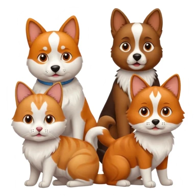 As una manada de perros rodiando a un gato sticker