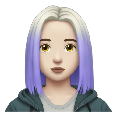 Billie eilish cheveux bleu sticker