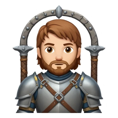 a medieval adventurer with a dungeons behind it sticker