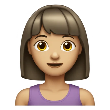 girl with straight hair and bangs sticker