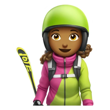 Skiing girl sticker
