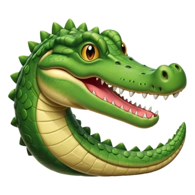 Crocodile  laying down with tail over its back with its mouth alittle open looking to the right sticker