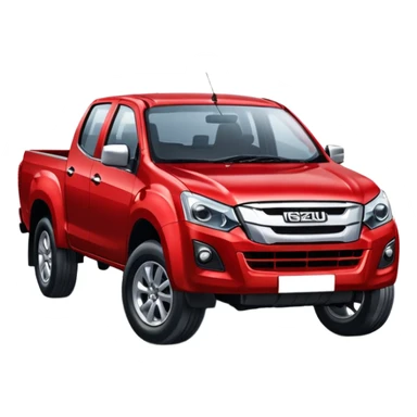 red isuzu d-max pickup truck driving  sticker