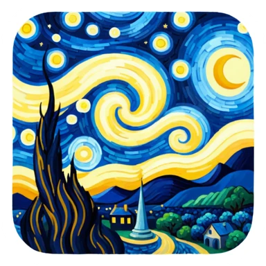 the starry night sticker