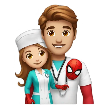 spider man with nurse sticker