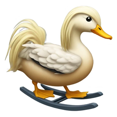 Duck with long rocker hair sticker