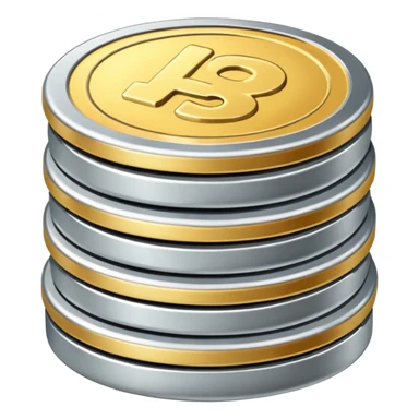 a stack of three coinsa stack of two coins sticker