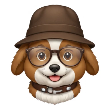 dog wearing a hat and glasses sticker