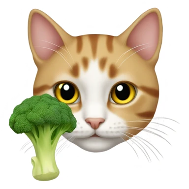 Cat with brócoli  sticker