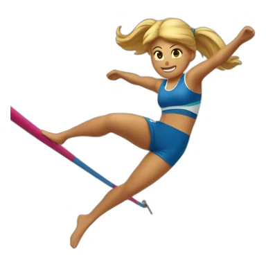 pole vault girl distanced legs jumping in beach volley uniform sticker