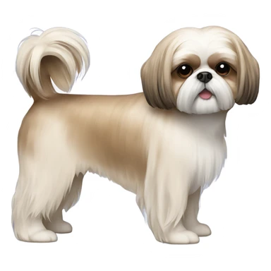 beige shih tzu with hair cut  sticker