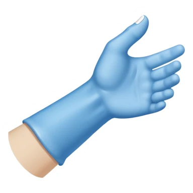 Arm in a blue cast with white edges at top and bottom  sticker