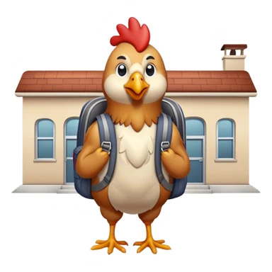 Chicken that’s going to school, but he never goes to school sticker