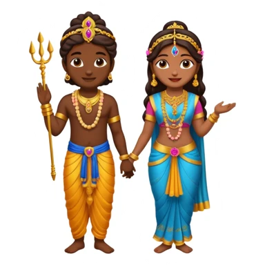 Krishna and Radha cute standing together  sticker